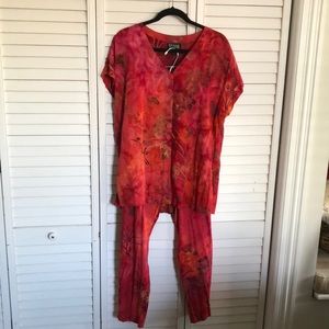 Cute watermelon color batik 2 piece